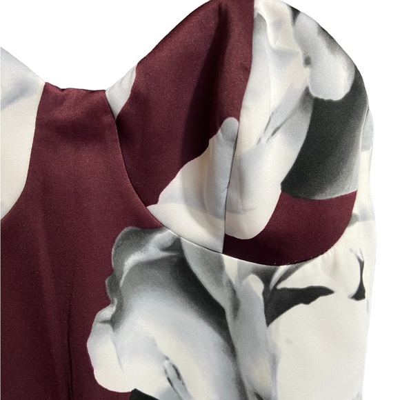 Venus Bodycon dress with side slit in‎ Wine Floral size XL - Picture 3 of 7